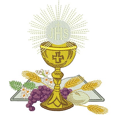 Matriz de matriz Matriz De Bordado Eucaristia Cálice Pão E Uvas
